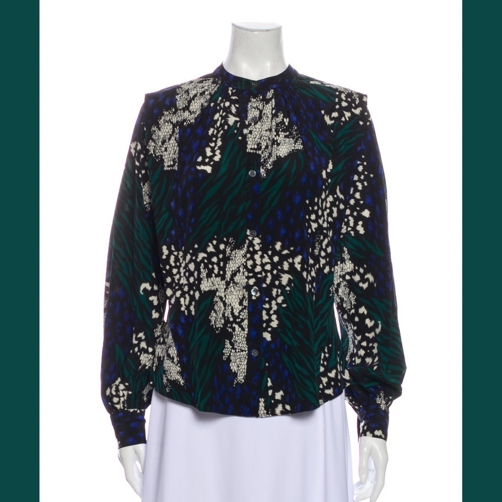 Veronica Beard Silk Buckley Blouse Sz 4